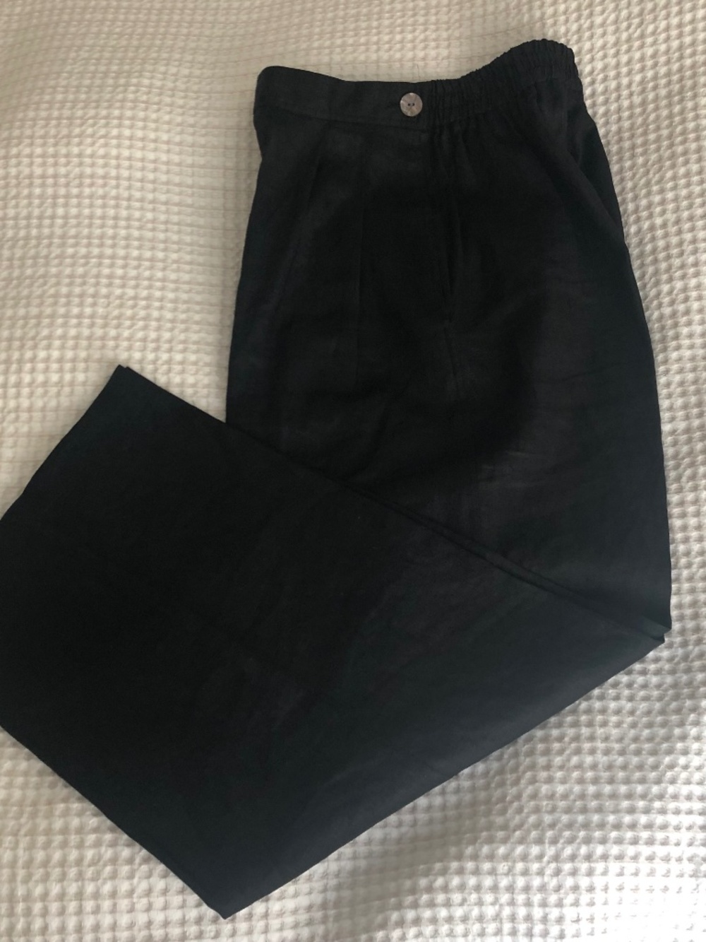 Classigue Entier (Nordstrom) Wide Leg 100% Linen Black Pants Size 6